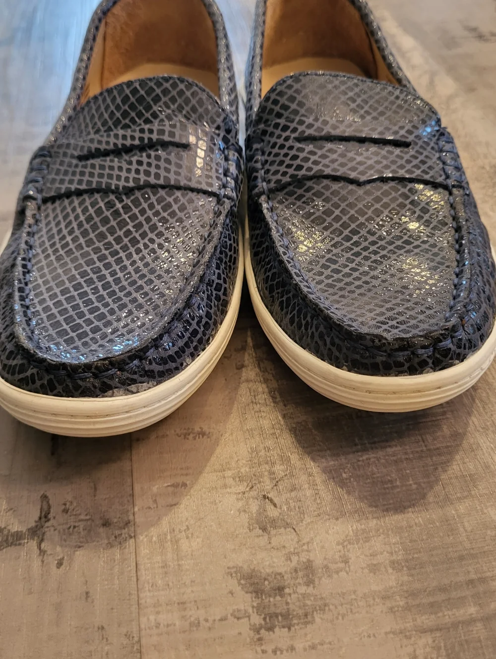 Youth Marc Joseph Union St Loafer Shoes size 2 Navy Blue Leather Unisex Boy Girl